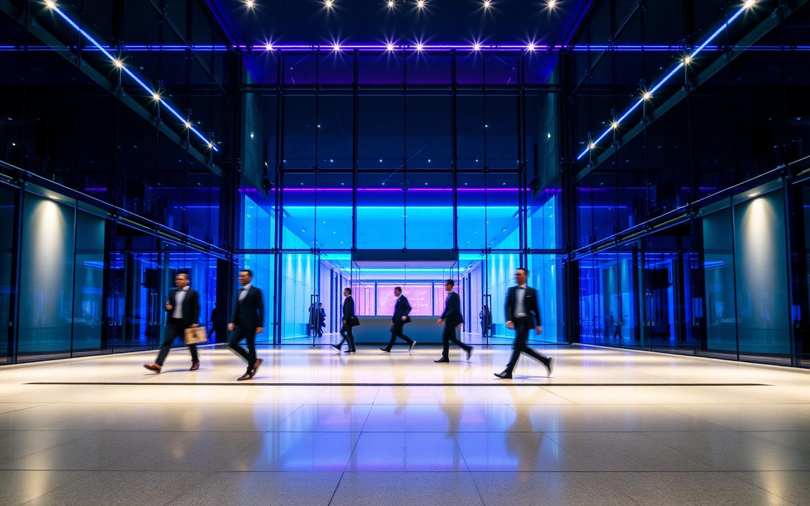 VOLTA headquarters lobby in Riga at night